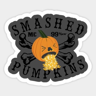 Smashed Pumpkins Funny Halloween Biker Parody t-shirt Sticker